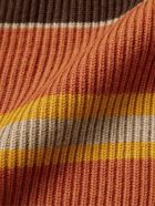JW Anderson - Striped Ribbed Wool Half-Zip Sweater - Neutrals