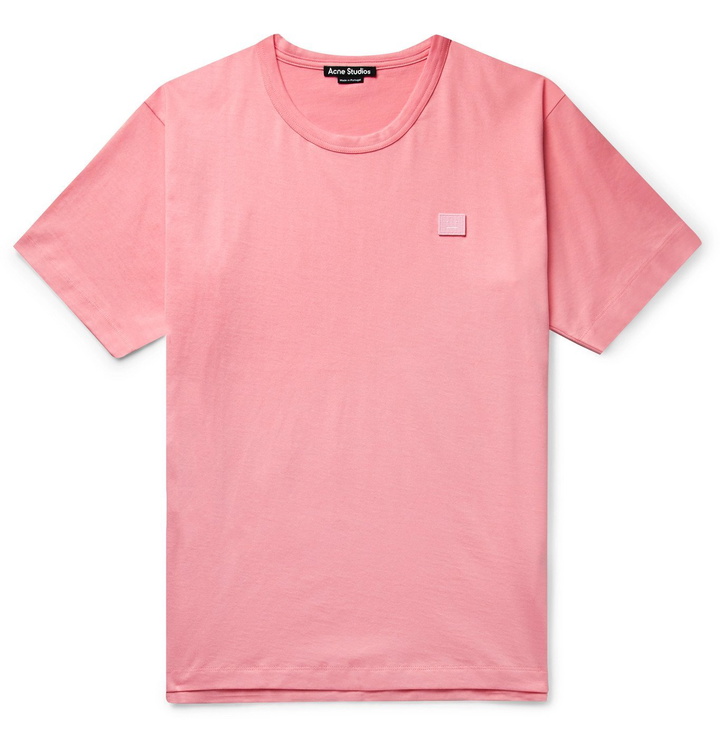 Photo: Acne Studios - Nash Logo-Appliquéd Cotton-Jersey T-Shirt - Pink