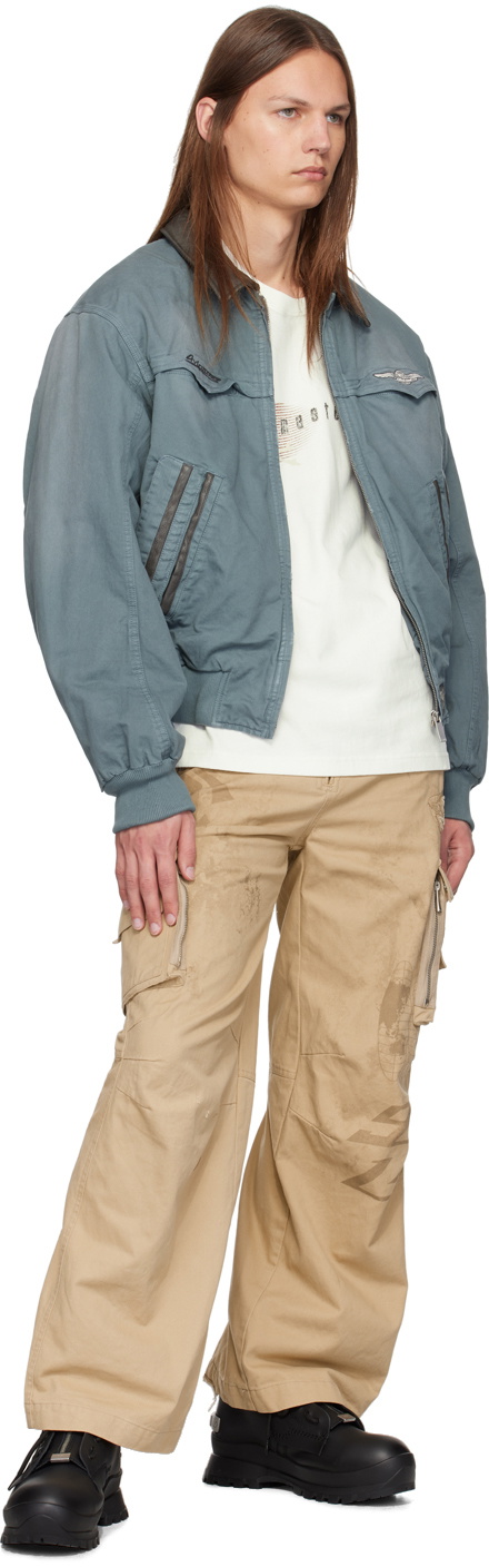 C2H4 Blue Mechanist Quilted Jacket