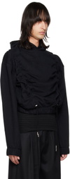 Parnell Mooney SSENSE Exclusive Black Drawstring Hoodie