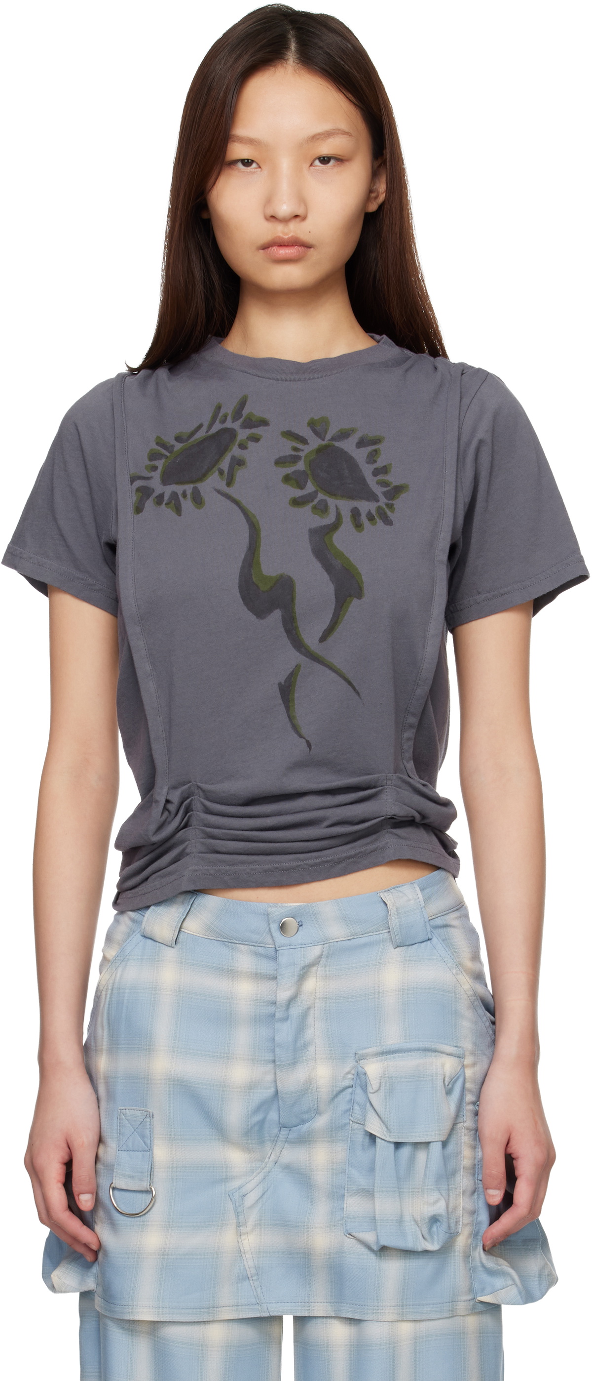 Collina Strada Gray 'Charcoal Daisies' Hazel T-shirt