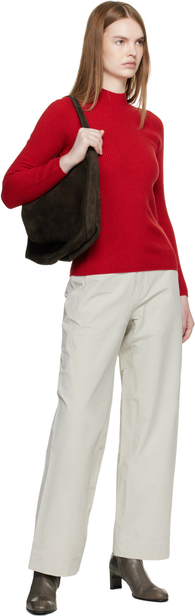 Veilance Red Conic Wool Midlayer Sweater