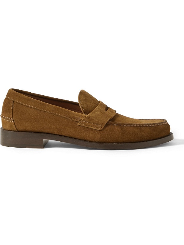 Photo: SID MASHBURN - Suede Penny Loafers - Brown