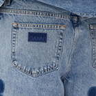 GANNI Women's Patch Denim Shorts in Mid Blue Stone