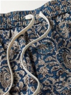 Corridor - Printed Cotton Drawstring Shorts - Blue