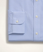 Brooks Brothers Men's Stretch Regent Regular-Fit Dress Shirt, Non-Iron Poplin Button-Down Collar Micro-Check | Blue