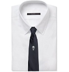 Alexander McQueen - 8cm Logo-Embroidered Silk Tie - Navy