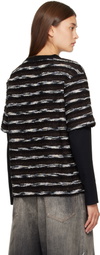 Andersson Bell Black Stripe Layered Sweater