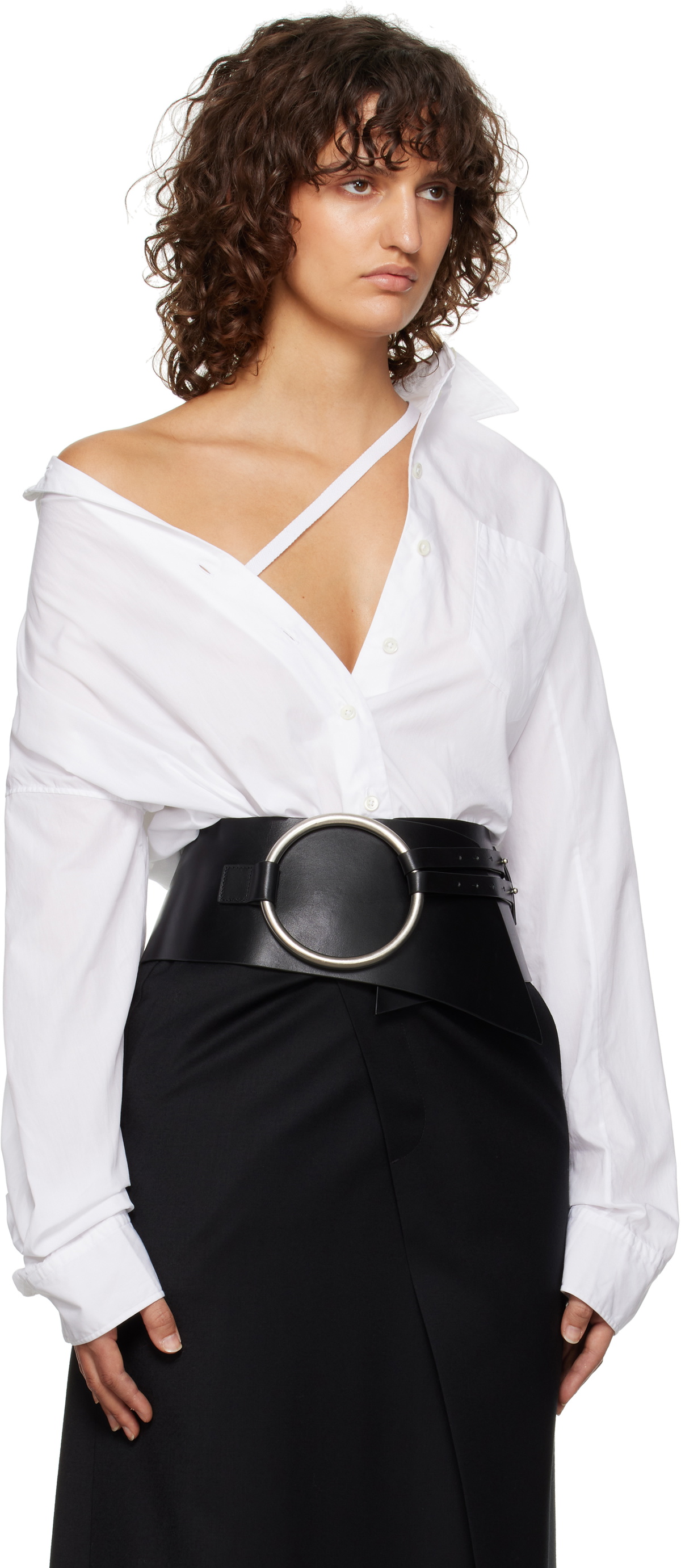 Ann Demeulemeester Black Aida Metal Ring Belt