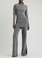 Day Birger ET Mikkelsen Kimmie Ruched Metallic Lamé Mini Dress Black