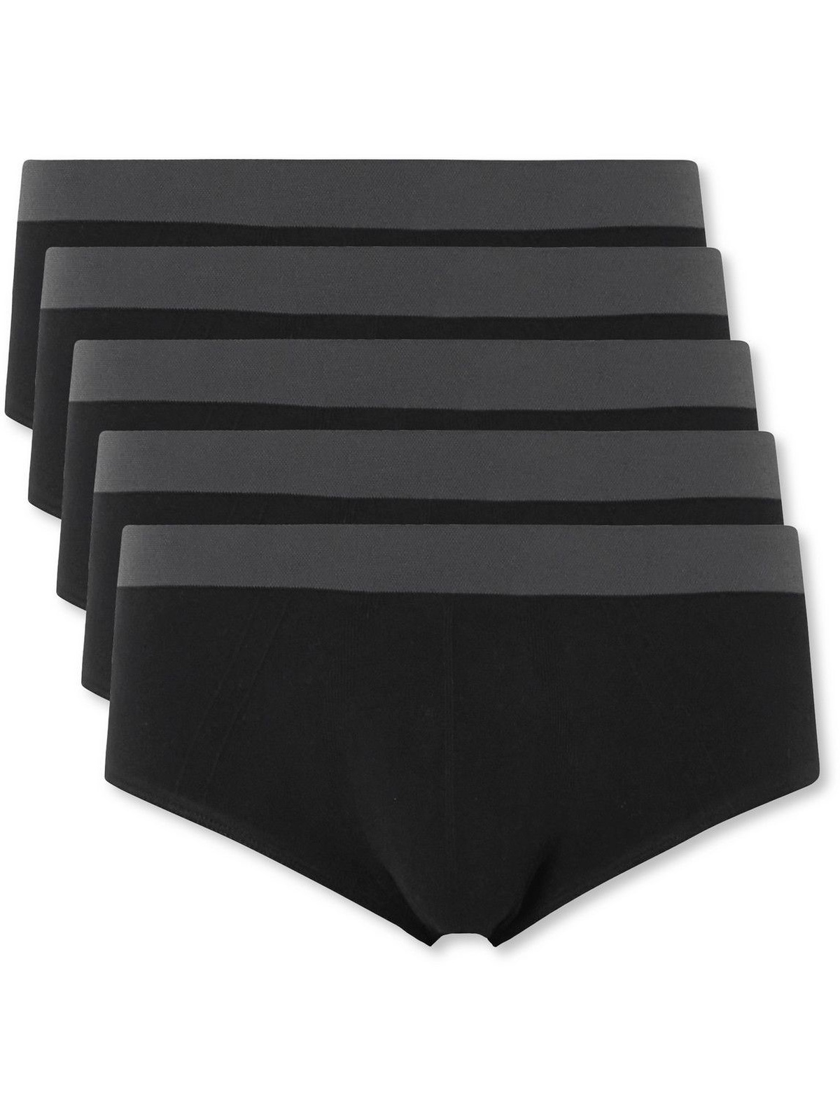 Hamilton And Hare - Five-Pack Seamless Stretch-Cotton Briefs - Black ...