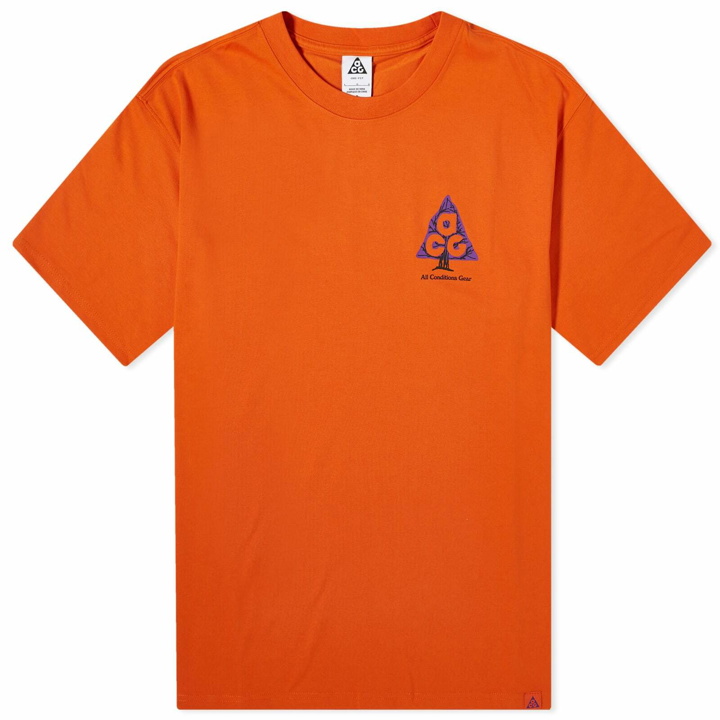 Photo: Nike Men's Acg Wildwood T-Shirt in Campfire Orange