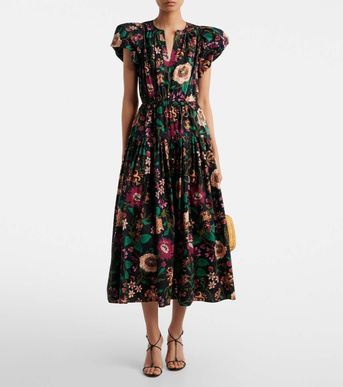 Ulla Johnson Marin floral cotton poplin midi dress
