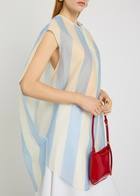 Jacquemus La Robe Berlingot Striped Organza Mini Shirt Dress White And Blue