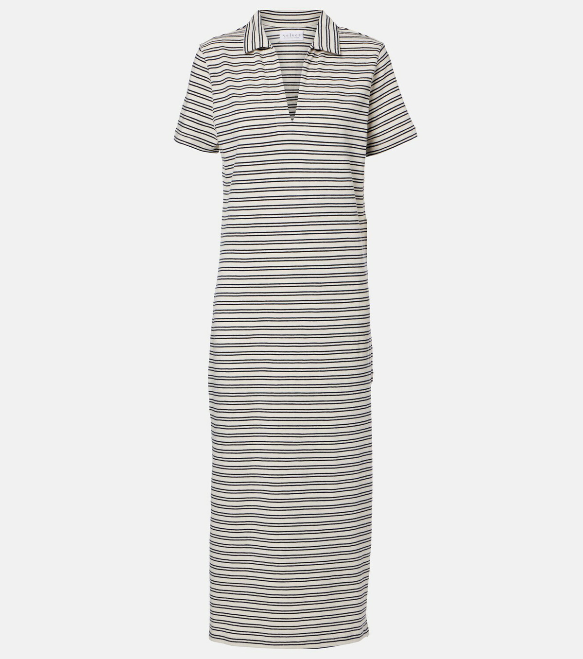 Velvet Corin striped cotton midi dress
