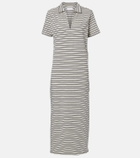 Velvet Corin striped cotton midi dress
