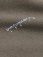 thisisneverthat - Logo-Print Jersey Zip-Up Hoodie - Gray