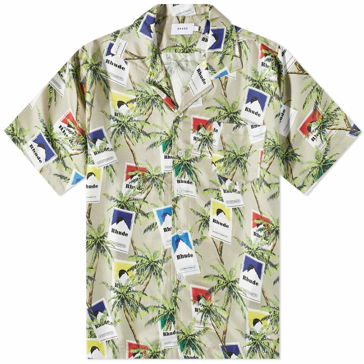 Photo: Rhude Men's Cigarette Print Vacation Shirt in Taupe/Multi