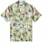 Rhude Men's Cigarette Print Vacation Shirt in Taupe/Multi