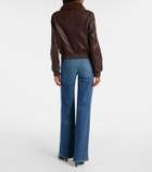 Nili Lotan Shearling-trimmed leather jacket