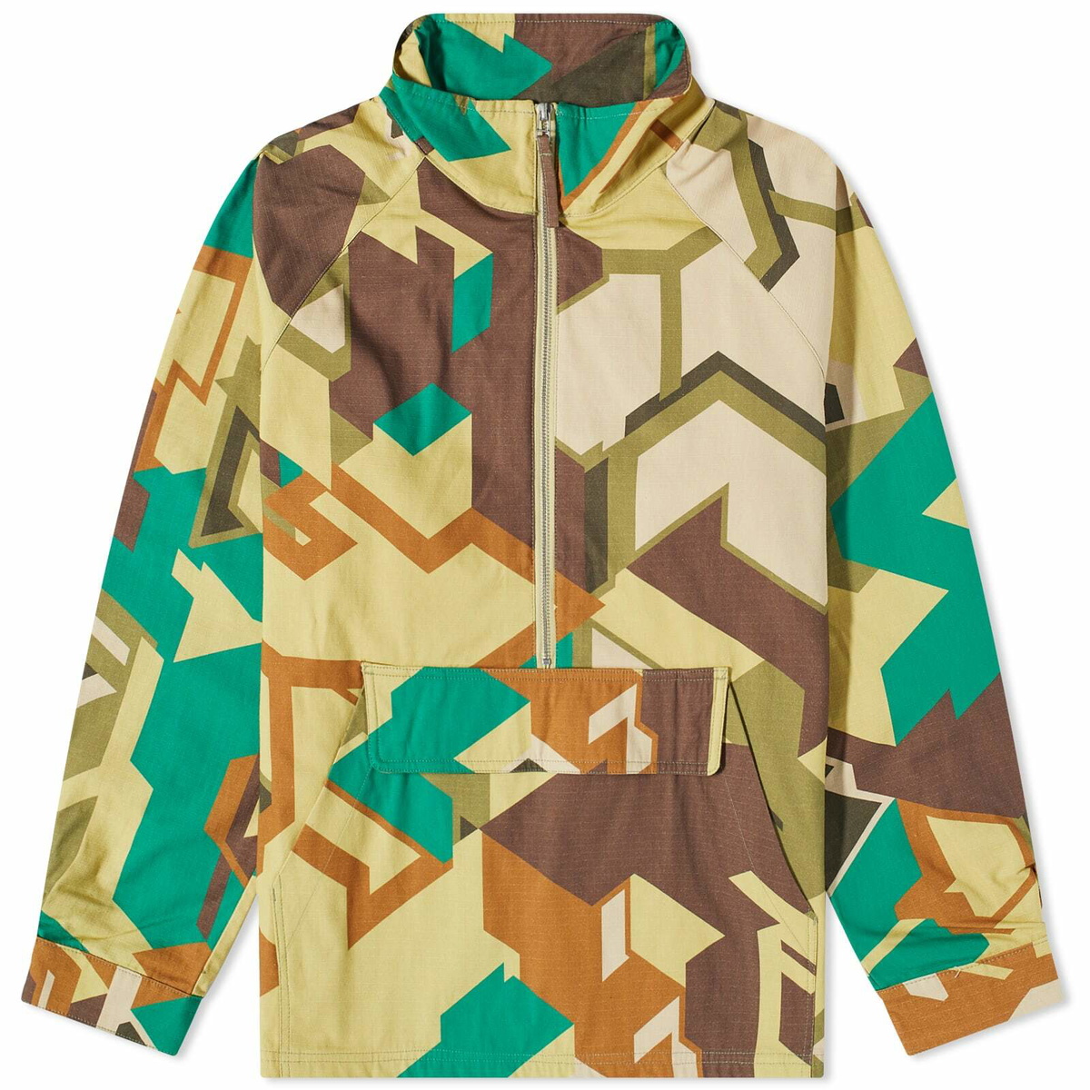 Pop Trading Company Men's Drs Halfzip Jacket in Delta Camo Pop