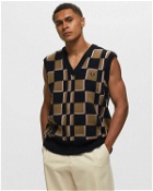 Fred Perry Glitch Chequerboard Tank Black/Brown - Mens - Vests