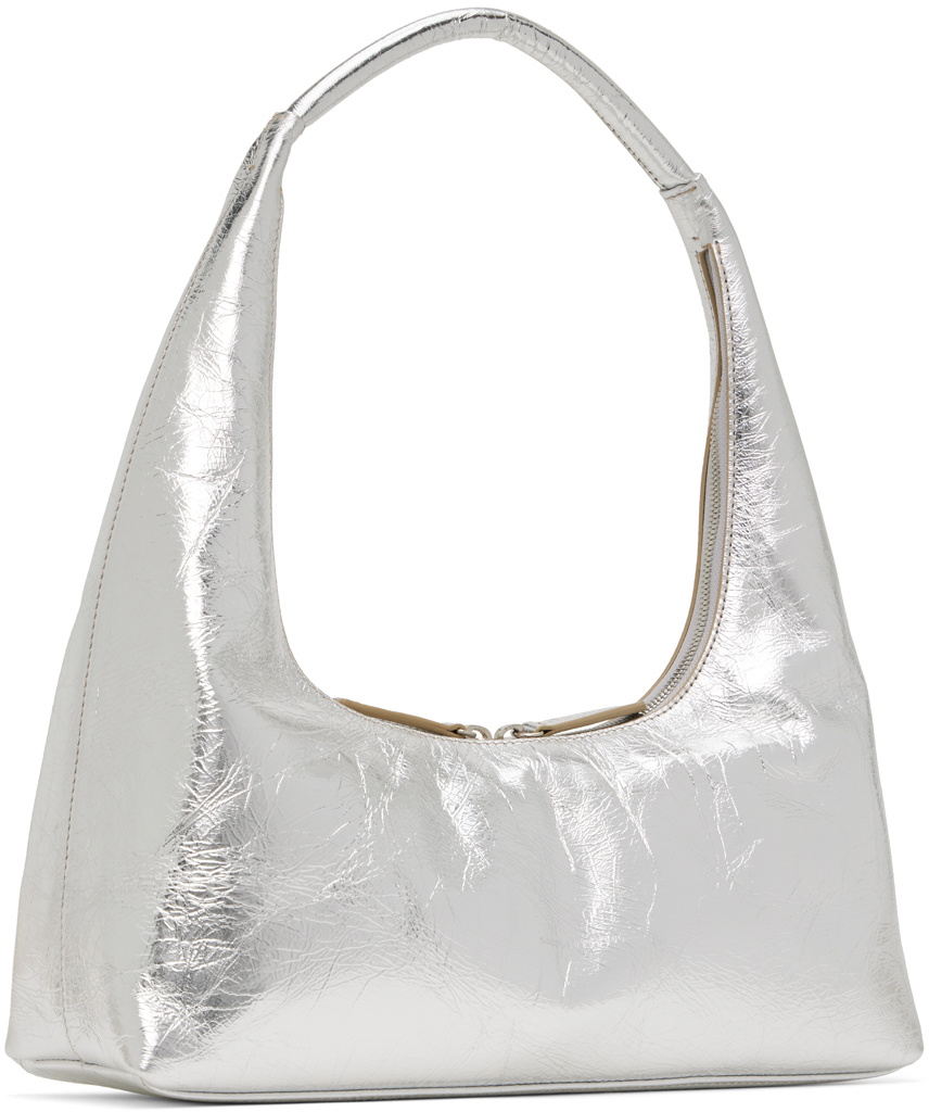 Marge Sherwood Silver Medium Crinkled Shoulder Bag Marge