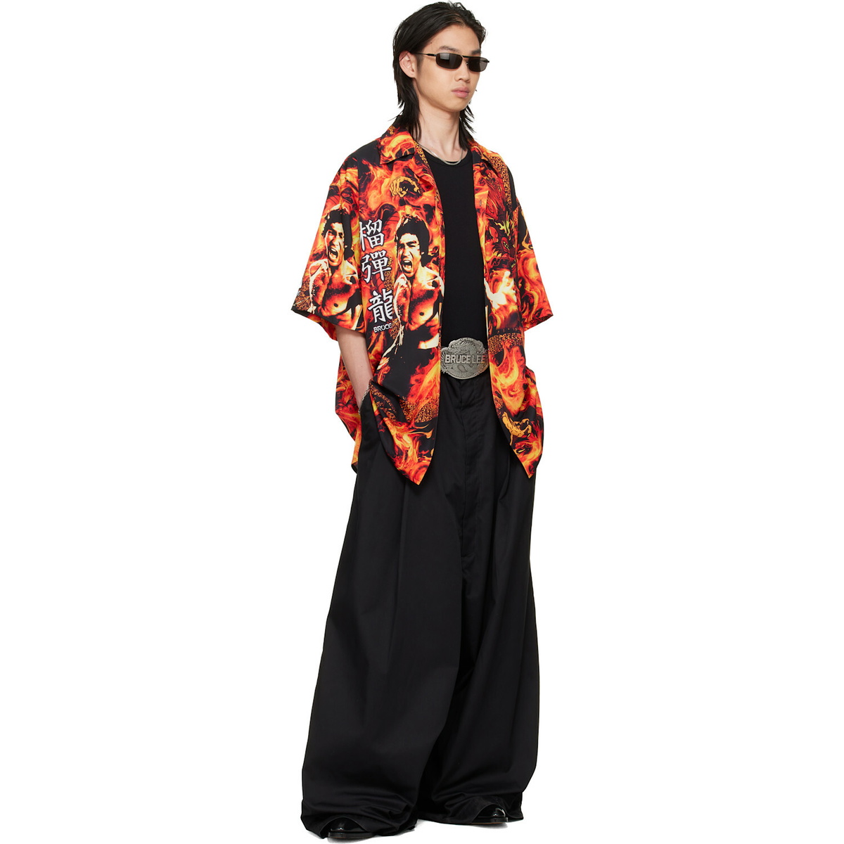 LU'U DAN BRUCE LEE x LỰU ĐẠN Black & Orange Sleaze Shirt