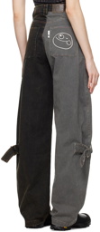 (di)vision Black & Gray Cinch Strap Jeans