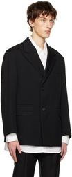 Solid Homme Black Oversized Blazer