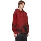Feng Chen Wang Red Tie-Dye Panelled Hoodie