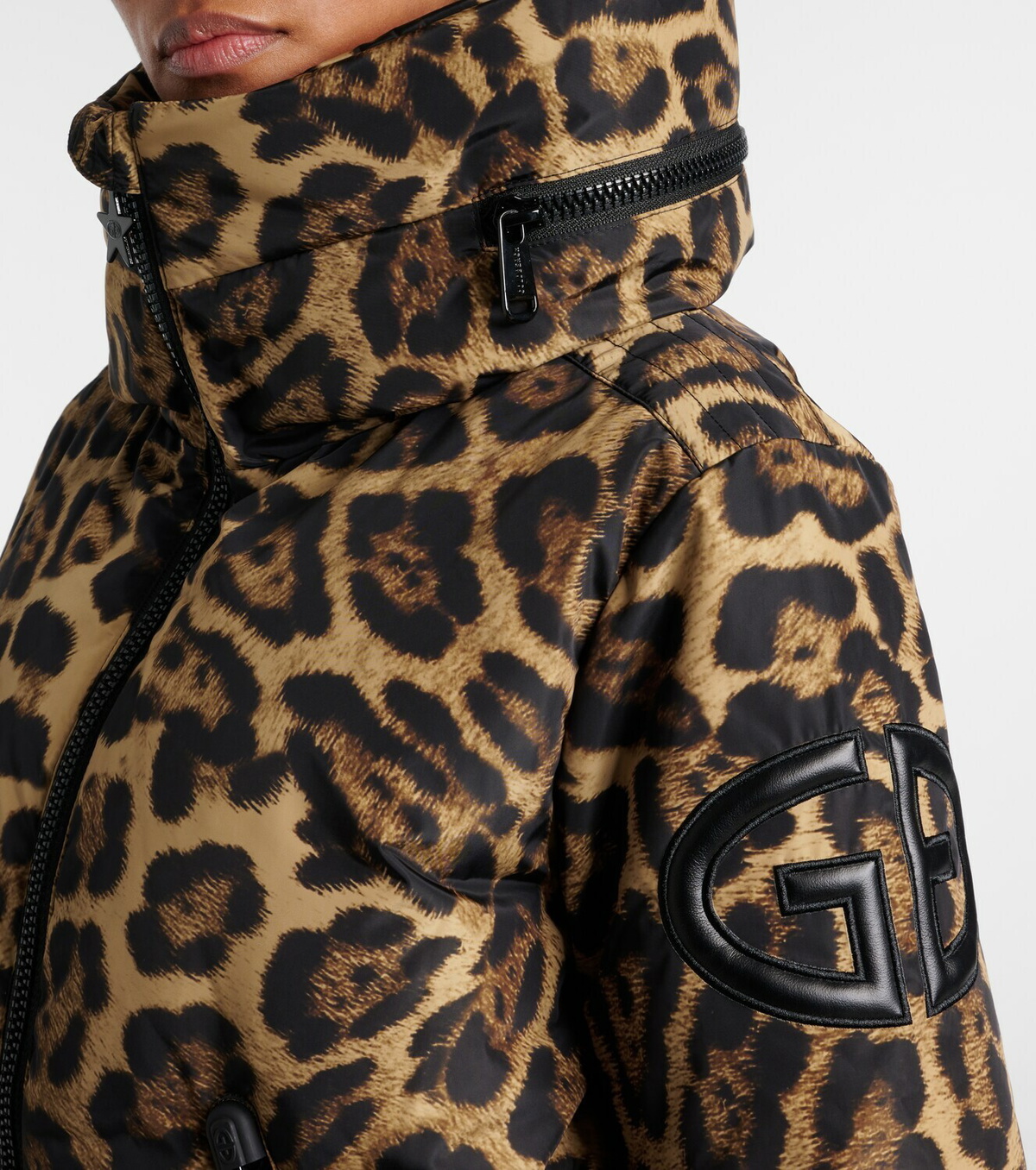 Goldbergh Pantera leopard-print down ski jacket