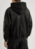 God Made Chief Printed Hooded Cotton Sweatshirt Black