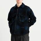and wander Men's Shaggy Wool Zip Jacket in Navy