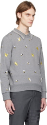 Thom Browne Gray Birds & Bees Sweatshirt