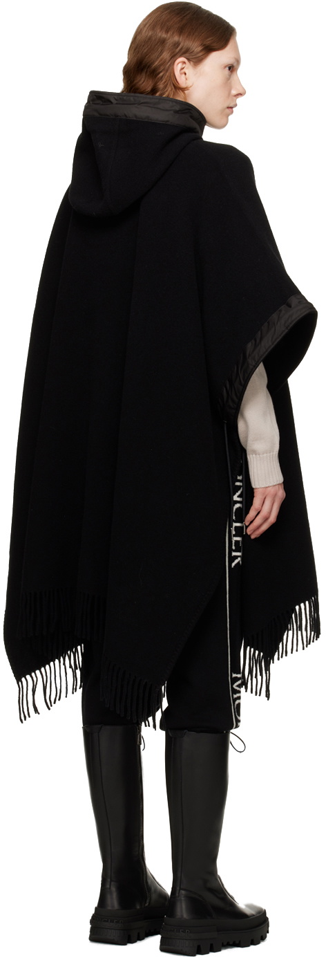 Moncler Black Drawstring Cape Moncler