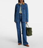 Loro Piana Corduroy-trimmed denim jacket