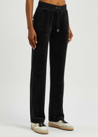 Juicy Couture Del Ray Logo Velour Sweatpants Black