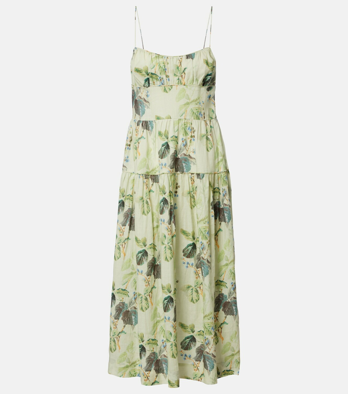 Dôen Benoit floral ramie midi dress