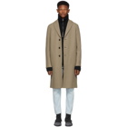 Harris Wharf London Brown Boiled Wool Overcoat