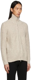 Arnar Már Jónsson Off-White Knit Zip-Up Sweater