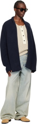 The Elder Statesman Navy Italy Smoking Cardigan