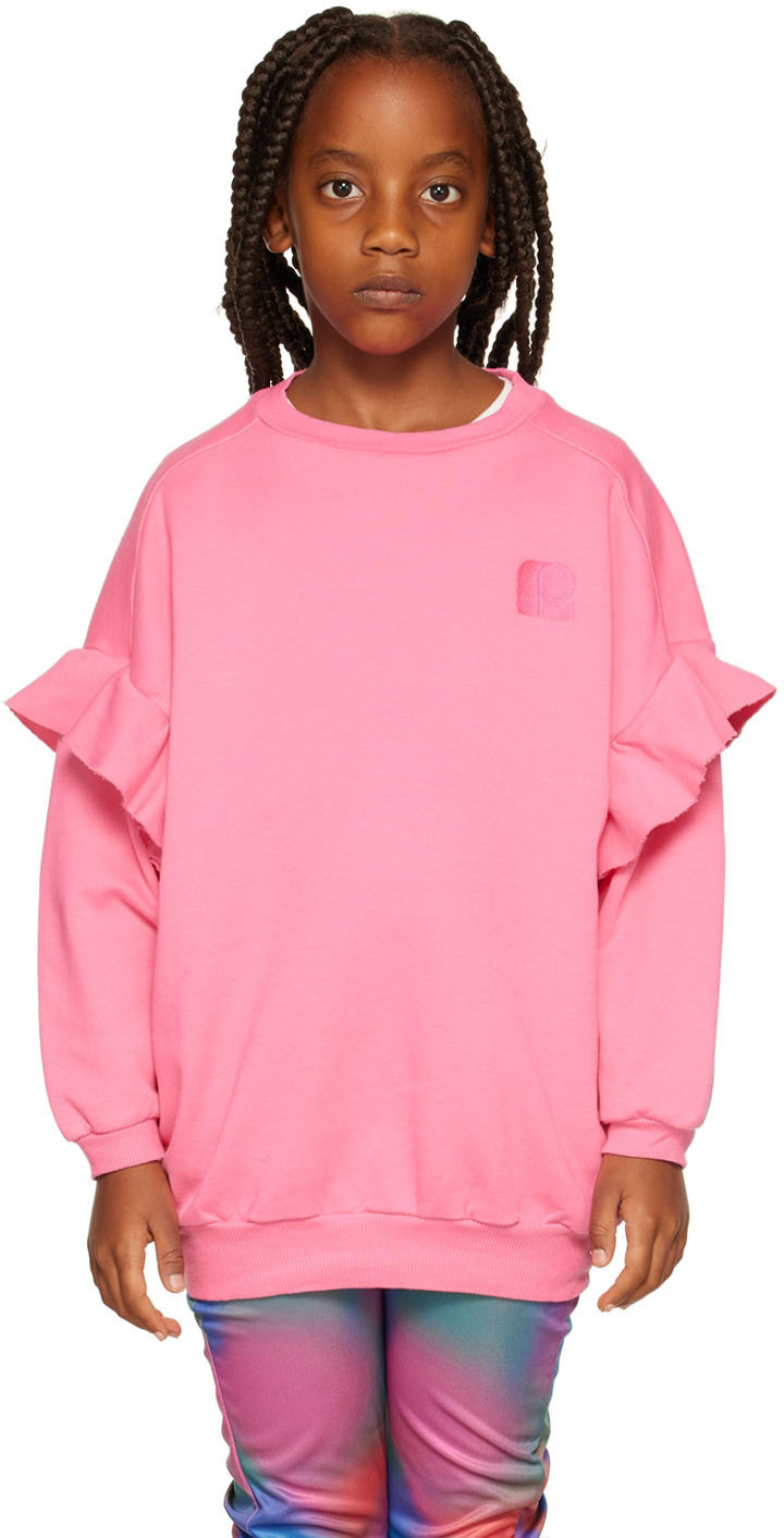 Repose AMS Kids Pink Ruffle Sweat Dress Repose AMS