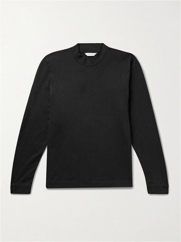 Photo: CLUB MONACO - Cotton-Jersey Mock-Neck T-Shirt - Black