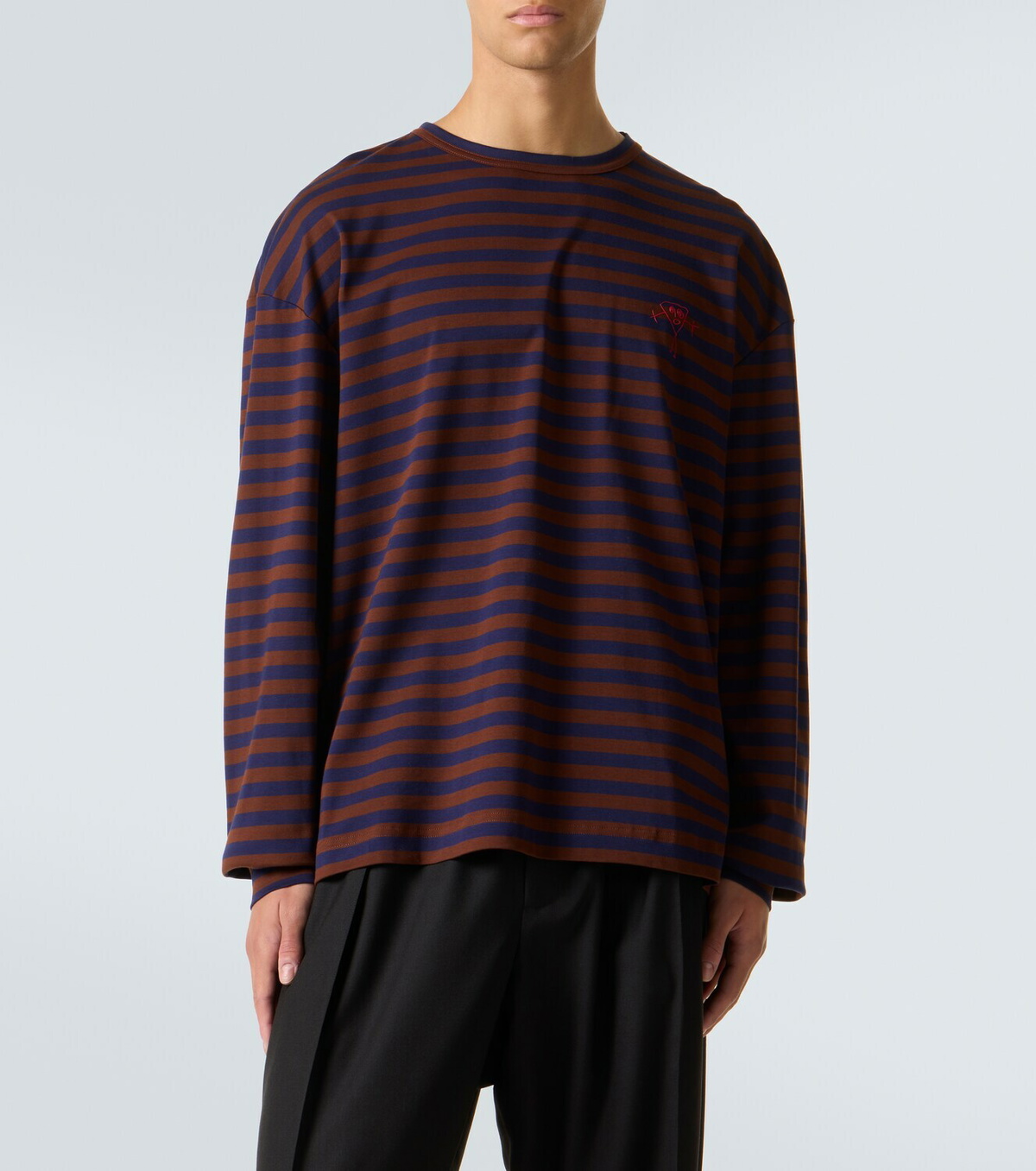 Plan C Striped cotton jersey T-shirt