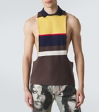 Versace Striped cotton tank top