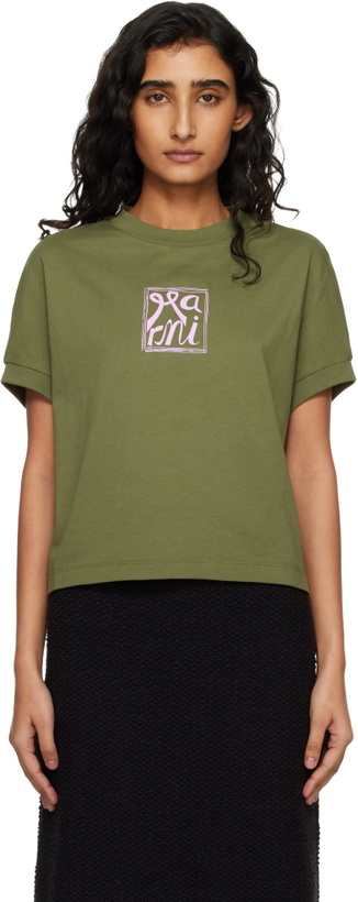 Photo: Marni Green Marni Logo Flame Print Jersey T-shirt