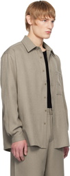 Youth Beige Cut-Off Loosed Shirt