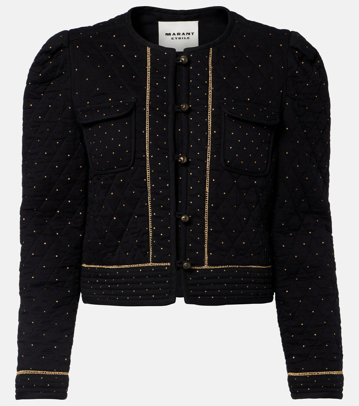 Marant Etoile Vania embellished cropped cotton jacket
