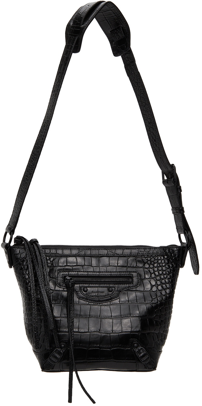 Balenciaga X-Small Neo Classic Croc Embossed Leather Hobo Bag $1850